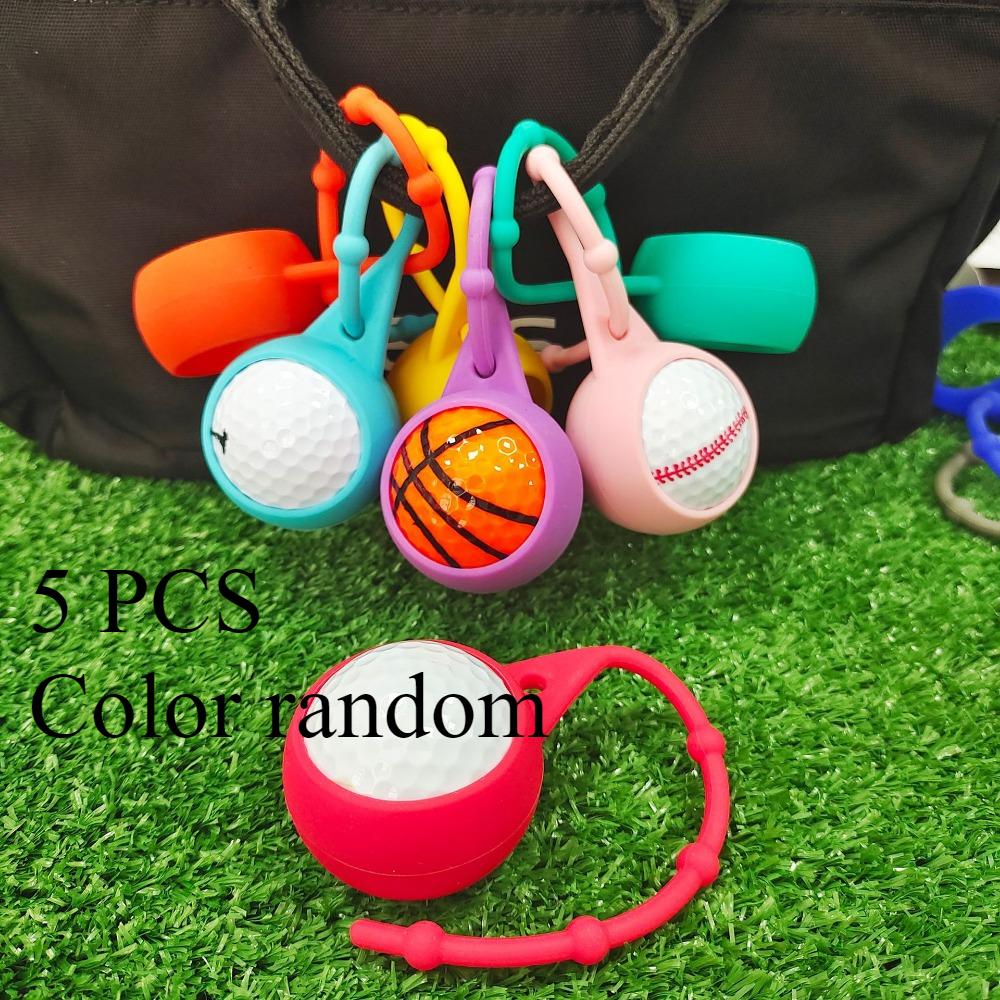 

Сумка для хранения мячей для гольфа, силиконовый чехол, чехол для мяча, 5 шт., цвет случайный темно-синий