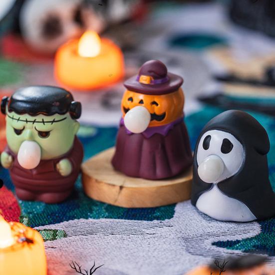 Soft Press Fidget Toys Halloween Squeeze Stress Relief Toy Bubble Pop Pumpkin Ghost Figurine Cute Toy for Interactive Kids Desk Decor Classroom