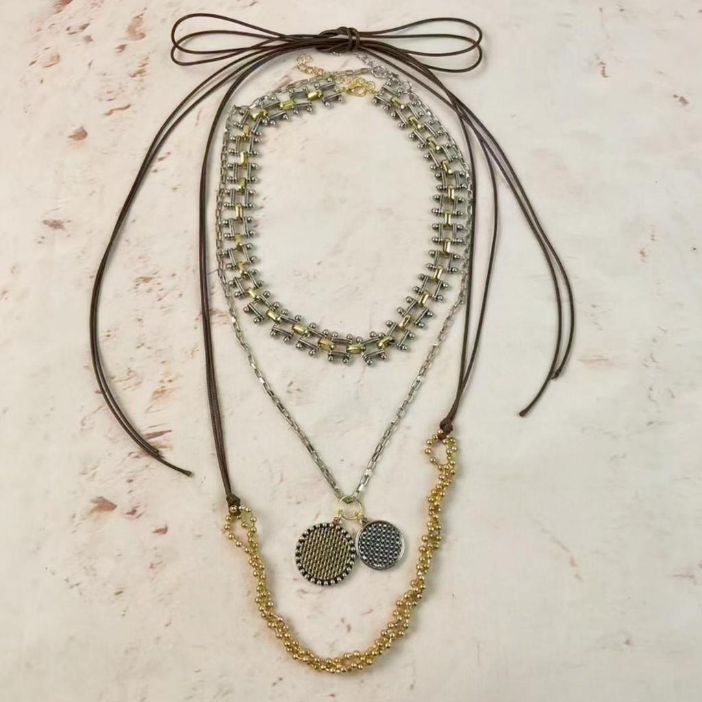 ZA European Bohemian Metal Coin Pendant Necklace - Women's Luxury Niche Choker Design
