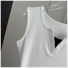 Fake Two-Piece Sleeveless Tank Top Casual Slim Fit Button Decor Summer Top Versatile Breathable Soft Material Flattering Slim Women Top