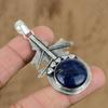 Natural Sodalite Gemstone Indian Jewelry 925 Sterling Silver Pendant For Women