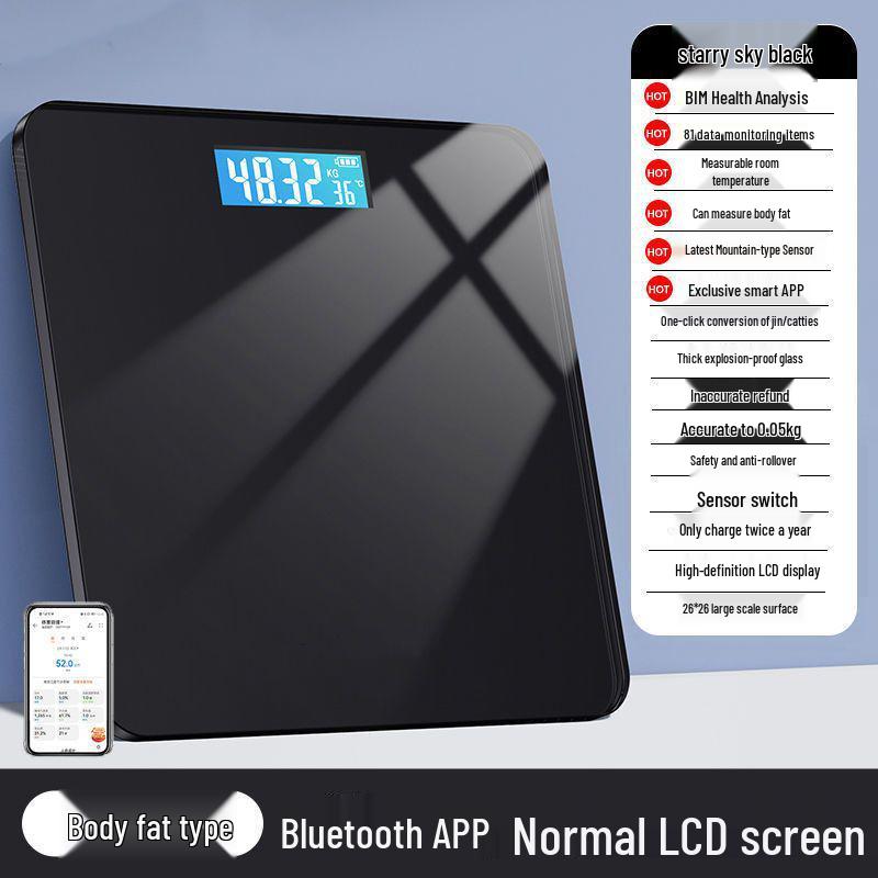 Bluetooth High-Precision Body Fat & Weight Scale for Home or Dorm Use