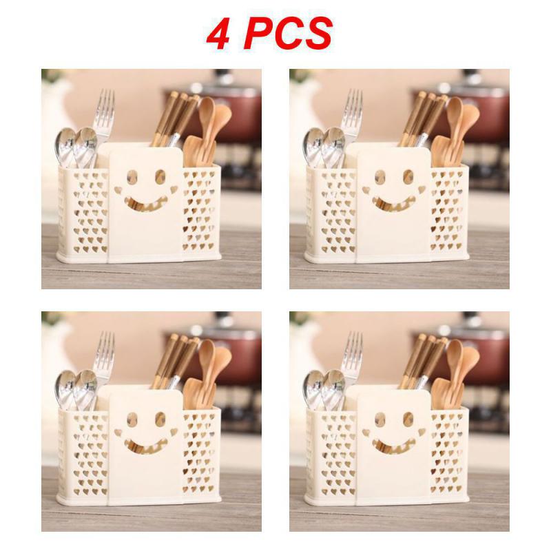 1/2/4PCS Kitchen Draining Rack Cage Cutlery Chopsticks Spoon Holder Storage Box Plastic