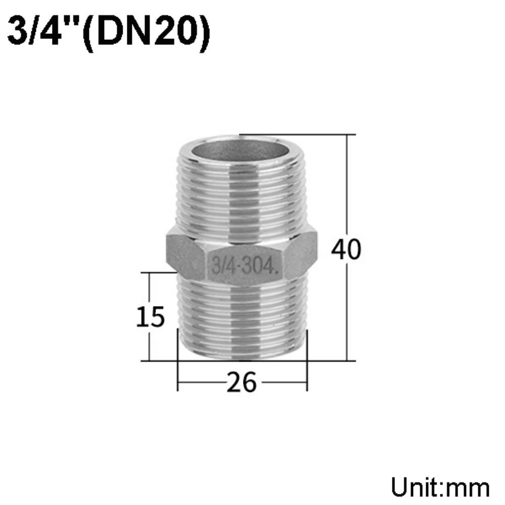 1/8 1/4 3/8 1/2 3/4 1" Pipe Fitting Connector Male Thread Stainless Pipe Fitting Pipe Coupler