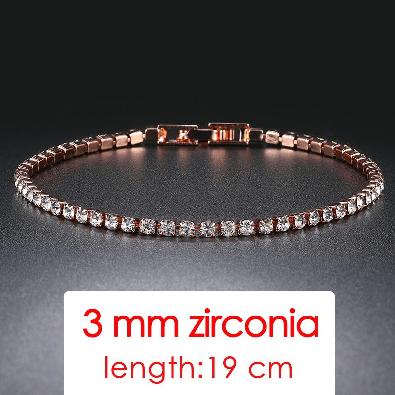 ZHOUYANG Tennis Bracelet For Women Luxury Colorful Optional 2.5mm CZ Crystal Rose Gold Color Gift Fashion Jewelry KC128