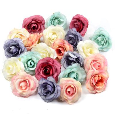 10 Stück 4,5 cm Mini-Kunstseide-Rosenblütenköpfe für Zuhause, Hochzeitsdekoration, Kranz, Geschenkbox, Basteln, Sammelalbum, gefälschte Blumen 
