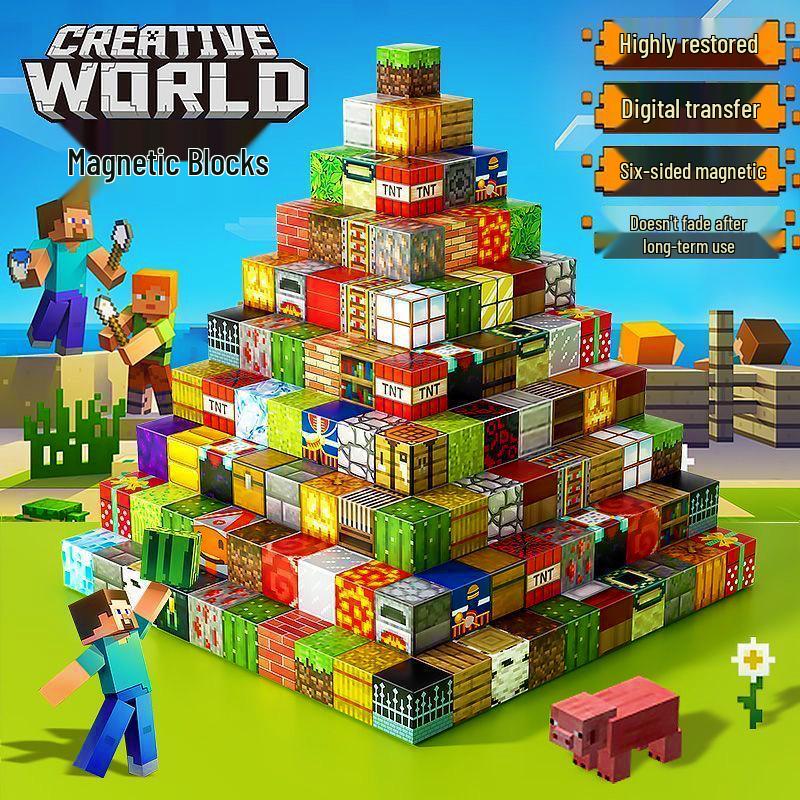 Magnetic Cube Building Blocks - Strong Force Puzzle Toy for Boys & Architectural Models
