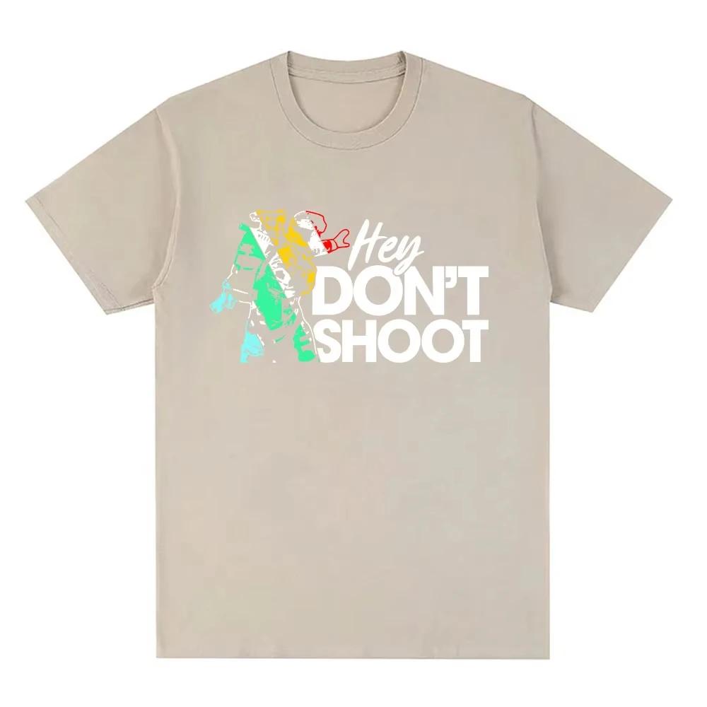 Don' Shoot Game Arc Raiders T-shirt Unisex Street Style Hip-hop Pure Cotton Short-sleeved Men's Streetwear T-shirt