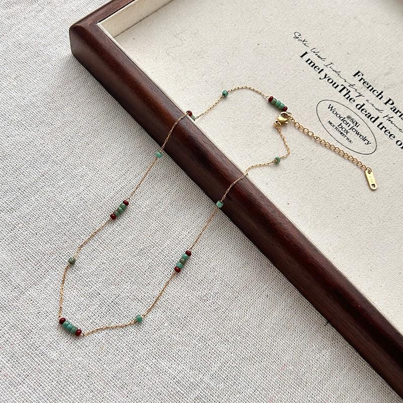 Collier de Perles en Pierre Naturelle pour Femmes - Choker Chaîne Clavicule de Luxe 2025