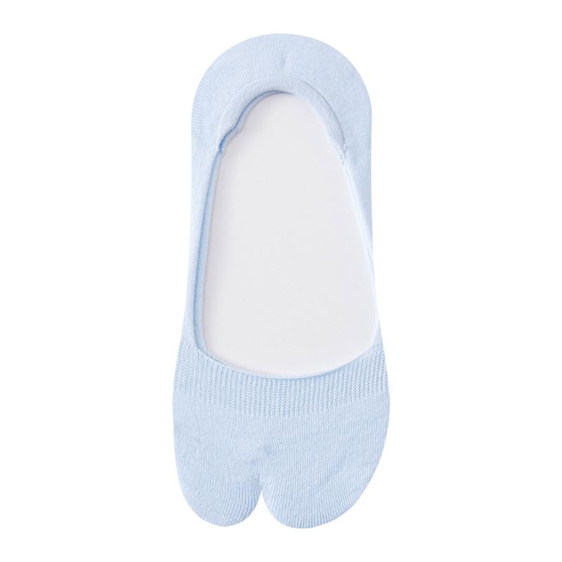 Zweizehige Bootssocken für Damen, dünn, nahtlos, schweißabsorbierend, zehentrennend, unsichtbar, flach, rutschfest und mit Fersenhaftung