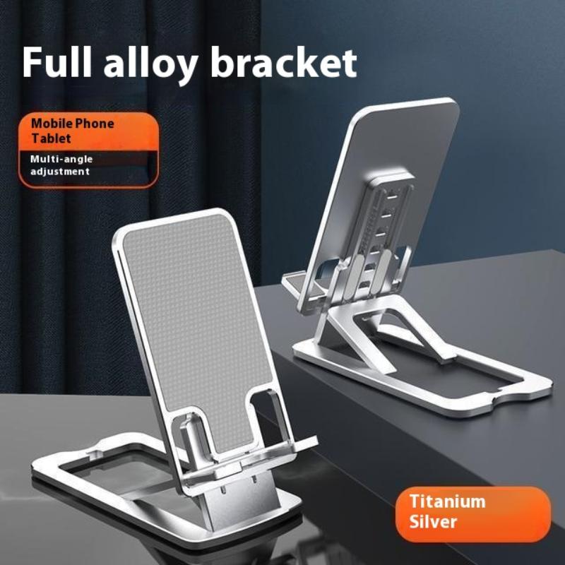 Portable Ultra-thin Small Metal Foldable Cellphone Stand Holder For Desk, Travel Ready Mobile Phone Bracket, Sleek Desktop Phone