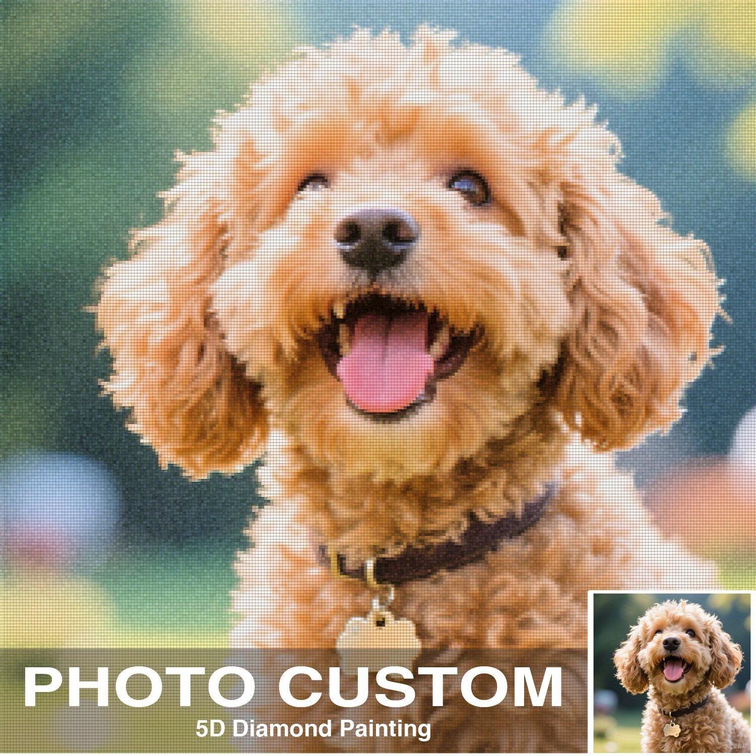 

Круглая дрель Картина алмазной мозаики на заказ для домашних собак, Частный дизайн Ваша собственная картинка, Набор для рисования алмазной мозаикой 20x20