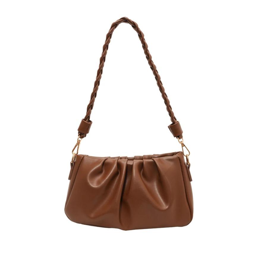 Korean Fashion Commuting Square Bag Autumn Winter New Pleated Textured Shoulder Underarm Bag Casual Crossbody Bag Women