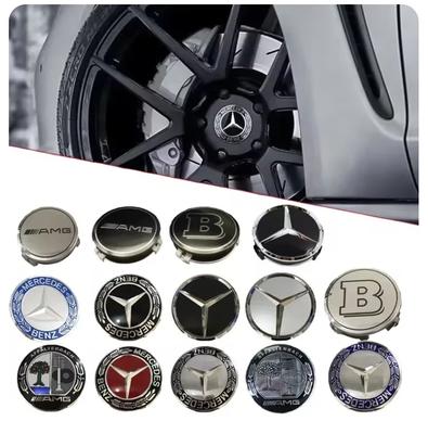 4 STuks/Set Universele Mercedes Benz 75mm Zwart en Zilver AMG Naafdop Center Dop Upgrade Wielnaafkap FA1IY6