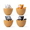 Cartoon Cute Eggshell Cat Mini Model Ornament For Landscape Decoration Prop