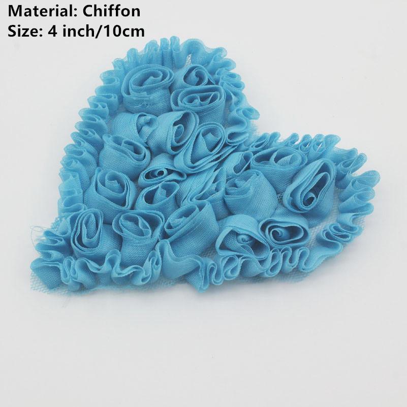 20 Stück Große Chiffon-Rosen-Herz-Aufnäher für DIY Baby Mädchen Kleidung Kleid Strampler Hemden Nähdekorationen Haarschleifen-Zubehör