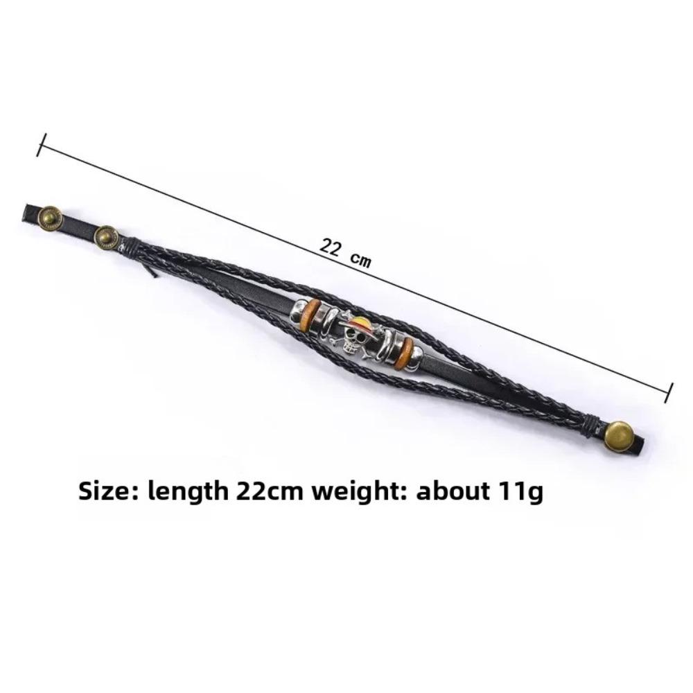 One Piece Luffy Armband Vintage Läder Anime Cosplay Stråhattspirater Födelsedagspresent