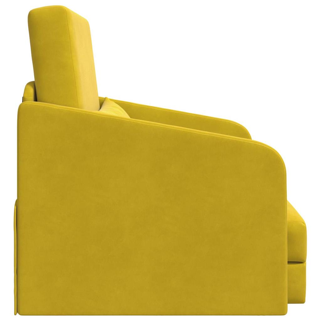 Yellow Sleeper Sofa 65 X 80 X 83 Cm Velvet