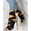 Sandals Women's Summer Style European and American Roman Style Super High Heel Thin Heel Elastic Bag Heel Back Zipper High Heel Sandals Women