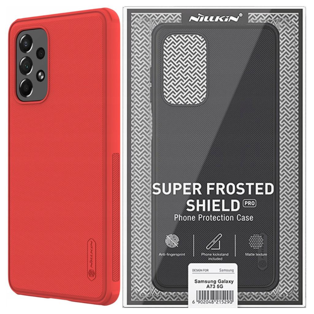 Nillkin Super Frosted Shield Pro Wytrzymałe Etui Pokrowiec Samsung Galaxy A73 Czerwony