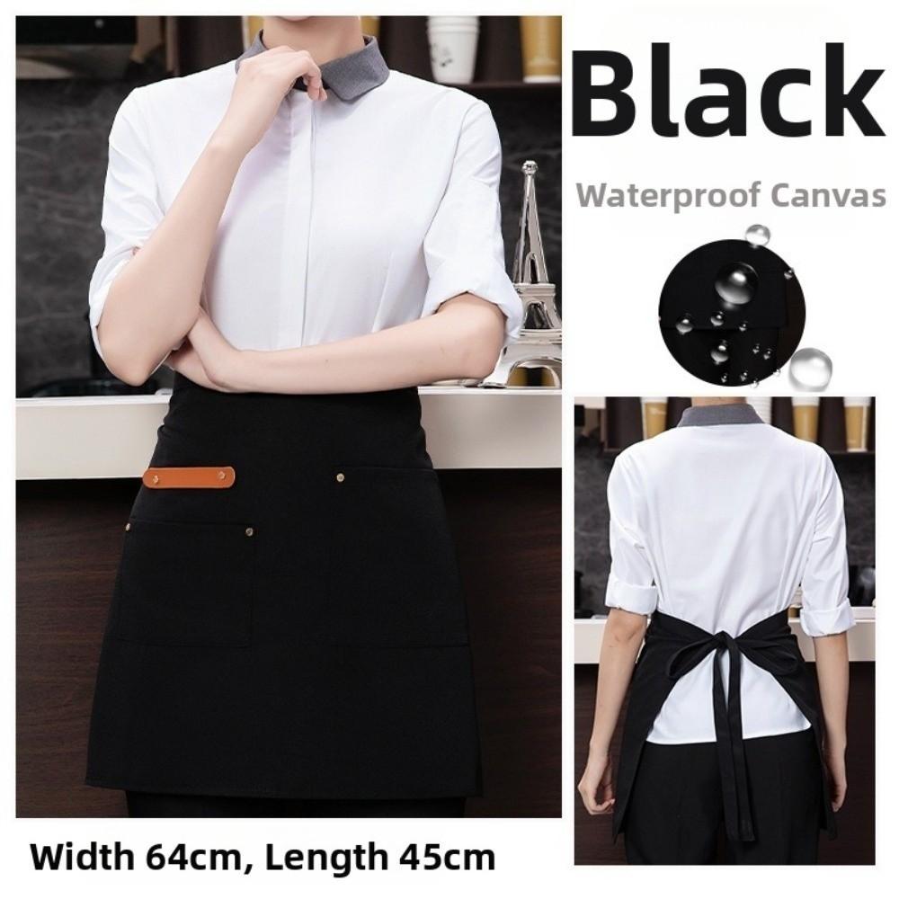 Multi-pocket Kitchen Apron Canvas Working Clothes New Waitress Apron  Restaurant Use