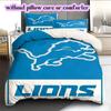 Detroit Lions Pattern Bedding,Quilt Set Quilt Cover Pillowcase Home Birthday Gift (1*duvet cover+2*pillowcase,without core)