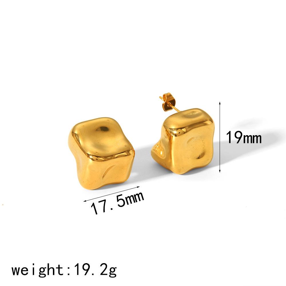 Brincos Minimalistas de Aço Para Mulheres Com Design Geométrico Dobrado Perfeitos Para a Moda de Verão