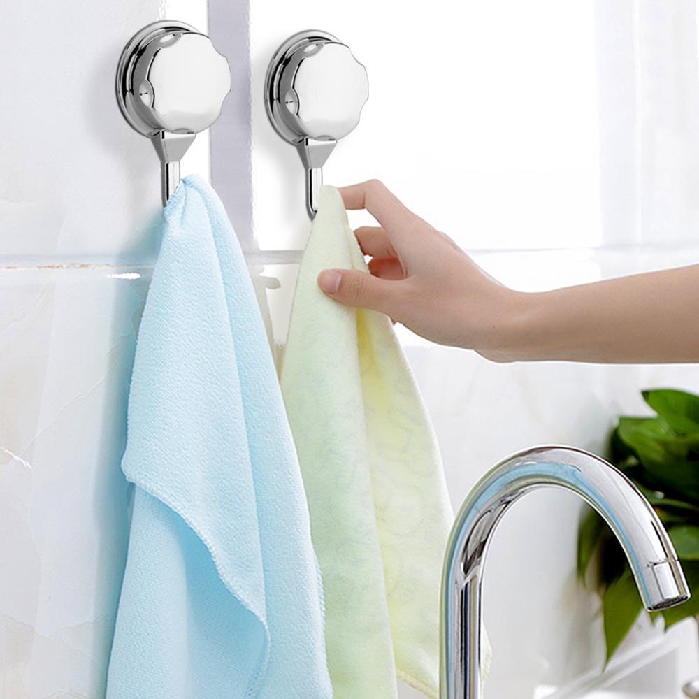3 PCS Silver Suction Cup Hook ABS Robe Hook Versatile Towel Hook  Flat Smooth Surface