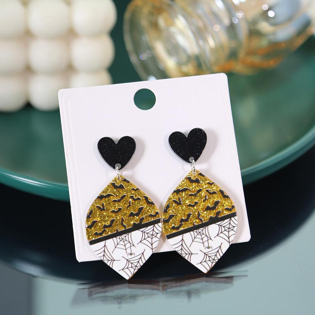 Quirky Halloween Earrings: Cartoon Ghost, Pumpkin, Spider Web, and Cat Designs for Women