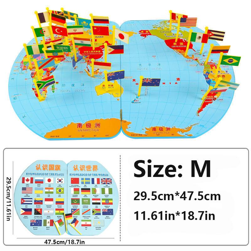 Youngsters High-Standard 3D First-Class Puzzles First-Class Large Top-Grade Size Superior-Grade Wooden Top-Grade World Top-Grade Map