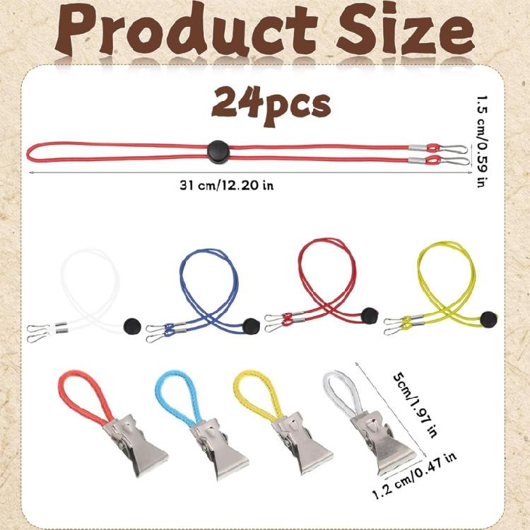 Pack of Colorful Clip And Rope Pack Multicolor Clamps And String For Sewing Projects Classroom Activity Office Tasks
