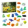 Plastic Dinosaur Figures 3D Printed Advent Calendar 24-Day Mini Articulated Figure Set Holiday Calendar for Kids Christmas Countdown Box with