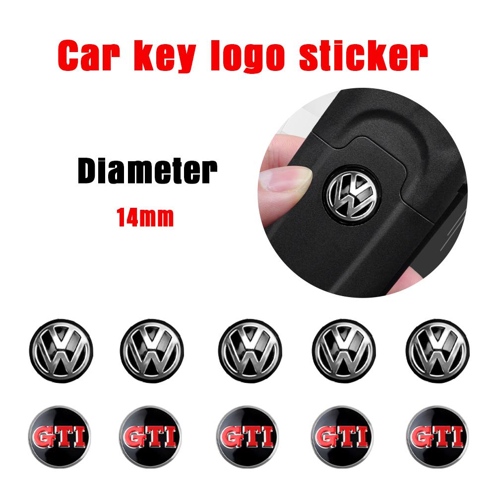 Car Key Emblem Badge Sticker Auto Control Key Logo Decal For Volkswagen GTI Golf Polo Tiguan Passat Touareg Magotan Jetta MK6