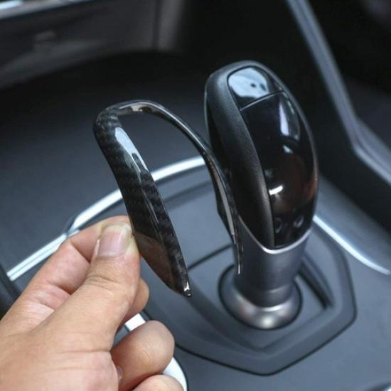 Carbon Fiber Style Car Gear Shift Head Cover Trim For Alfa Romeo Giulia Stelvio