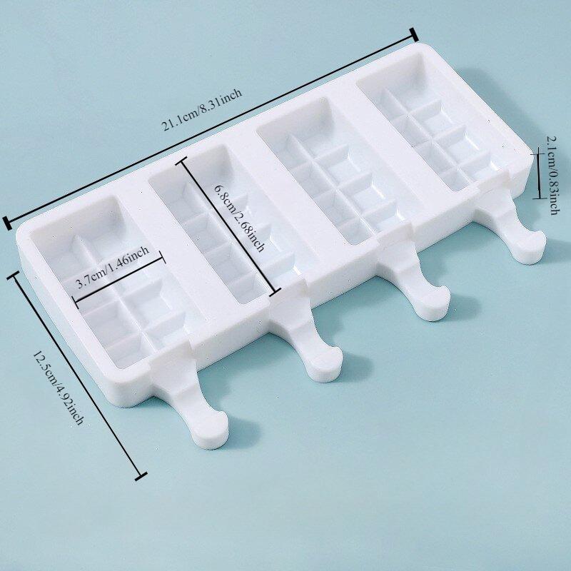 1 pz Nuovo stampo per ghiaccioli in silicone alimentare fai da te per gelato estivo 3 con 4