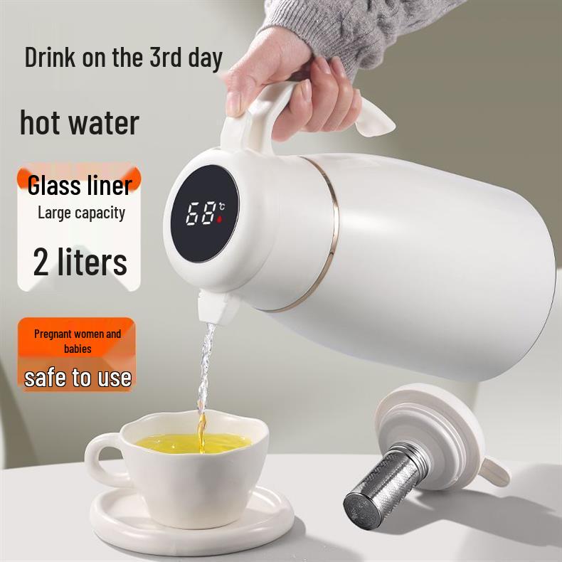 Large Capacity Insulated Thermos Flask with Temperature Display for Home and Dorm Use, Ideal for Mixing Milk and Boiling Water