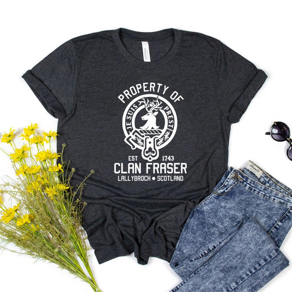 Property of Clan Foster T Shirts Outlander Book Series TShirt Jamie Fraser Sassenach T Shirt Tv Show Tops Vintage Casual Tees
