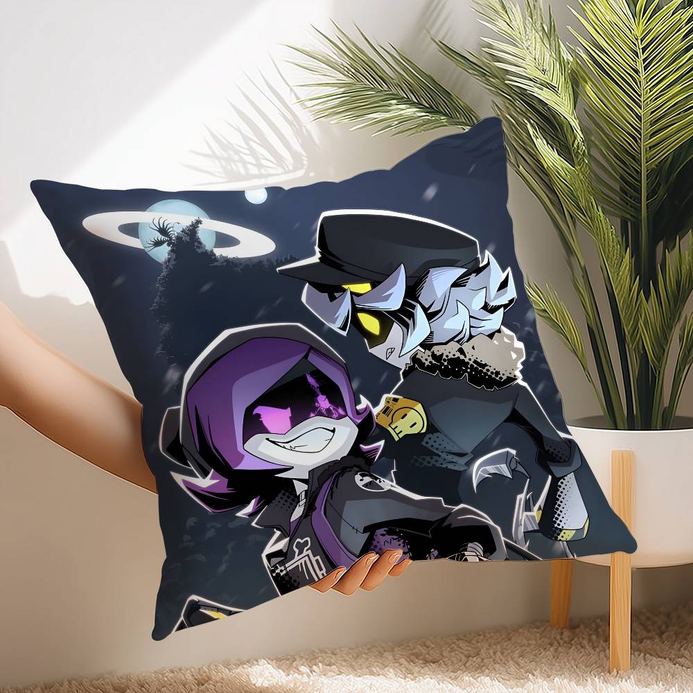 Cartoon Murder Drones Pillow Case Short Plush Print Cushion Cover Square Throw Pillow Covers Sofa Home Decor