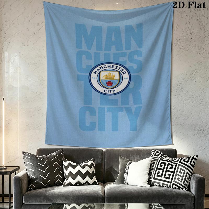 Manchester City Football Clu Wall Tapestry Aesthetic Wall Hanging Printed Fabric Blanket Decorative Tapestries for Bedroom Living Room Home Decor