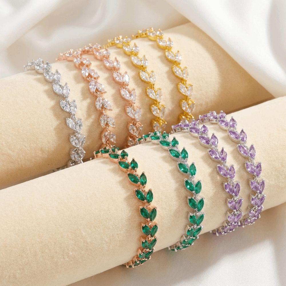 Colored Zircon Women Bracelet Adjustable Hand Jewelry Sophisticated Bracelet Jewelry  Women