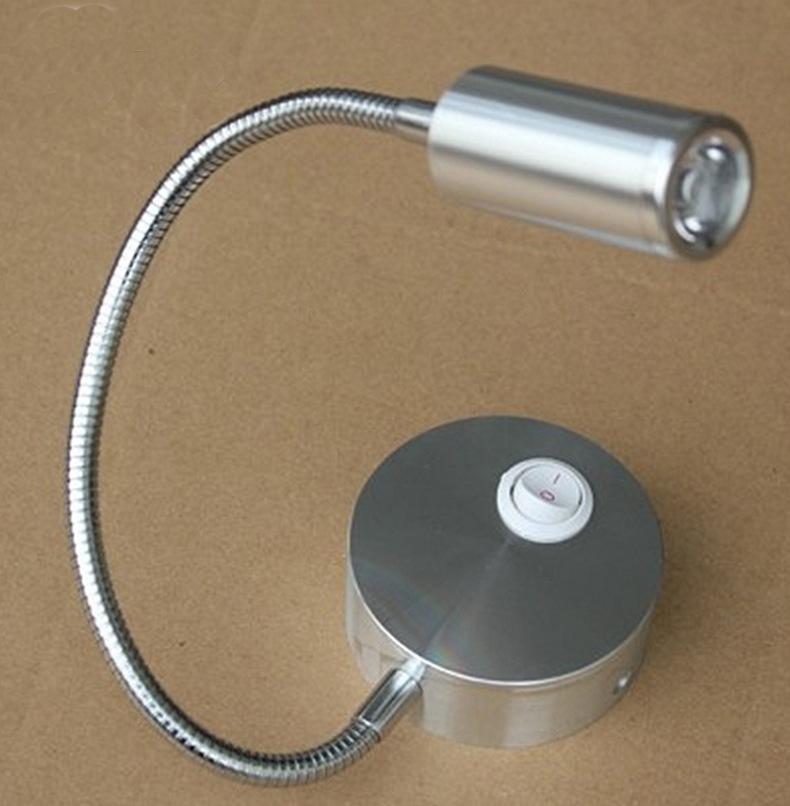 

Прикроватная рабочая лампа для чтения Настенный светильник 3 Вт Светодиодный светильник для книги Настенный ночник Светодиодный гибкий прожектор Лампа Night Light серебряный