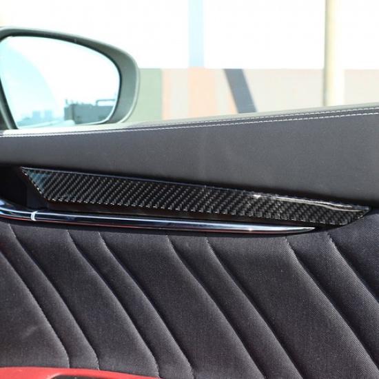 Carbon Fiber Interior Door Panel Cover Trim Fit For Maserati Ghibli 2014-