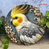 Round Bird Aluminum Sign, UV Resistant Metal Wall Art for Home Office Decor, Scratchproof