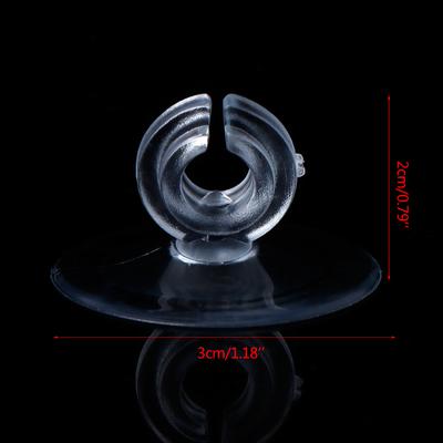 10-Pack Aquarium Suction Cups with Unremovable Clips 3cm Dia. Clear Soft Plastic Sucker for Fixing Fish for Tank Hose