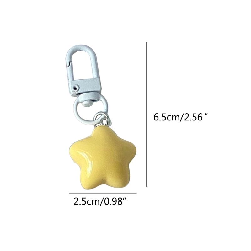 Acrylic Phone Pendant Chubby Color Five-Pointed Star Y2k Girl Heart Phone Buckle Niche Keychain Handmade Beads Trinket