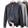Men's 100% Wool Thick Knit Cardigan Sweater