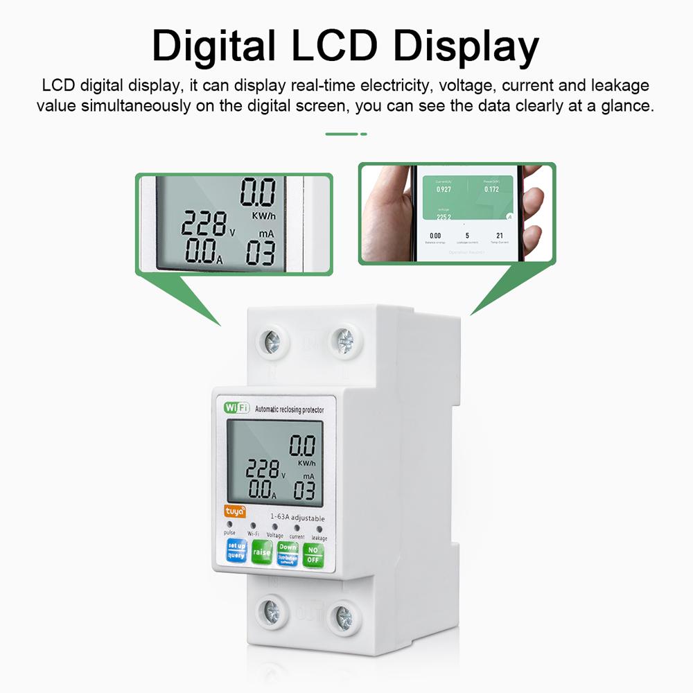 

NaIntelligent Circuit Brker LCD Voltage Current Meter Protector for Household and Industrial Use