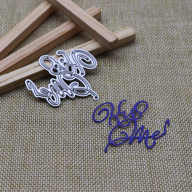 English Words Metal Cutting Dies Cut Die Mold Kiss Me Letter Scrapbook Craft Knife Mould Stencil