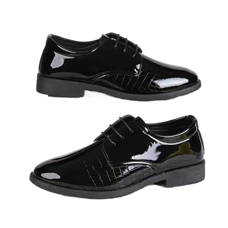 Fashion Men Leather Shoes Business Formal Fashion Leather Shoes Korean Style Casual Youth Versatile Men Leather Shoes