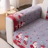 Pokrowiec na sofę w stylu świątecznym Tkanina antypoślizgowa Czerwony świąteczny pokrowiec na sofę Odpowiedni na wszystkie pory roku Można prać w pralce i nie deformuje się